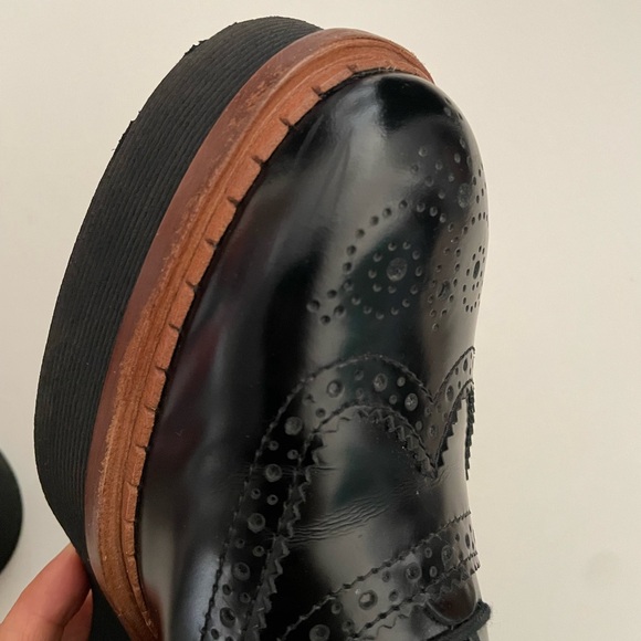 Tod’s Black Platform Wingtip Oxford Gomma T50 Shoes Size 37 - Picture 8 of 10